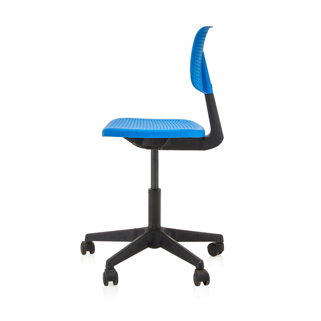 Blue & Black Plastic Swivel Chair
