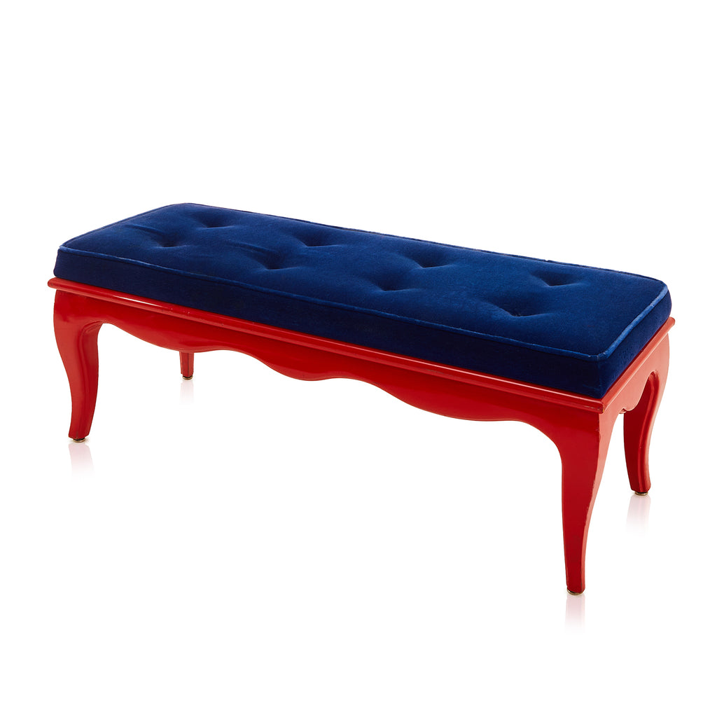 Royal Blue and Red Bench