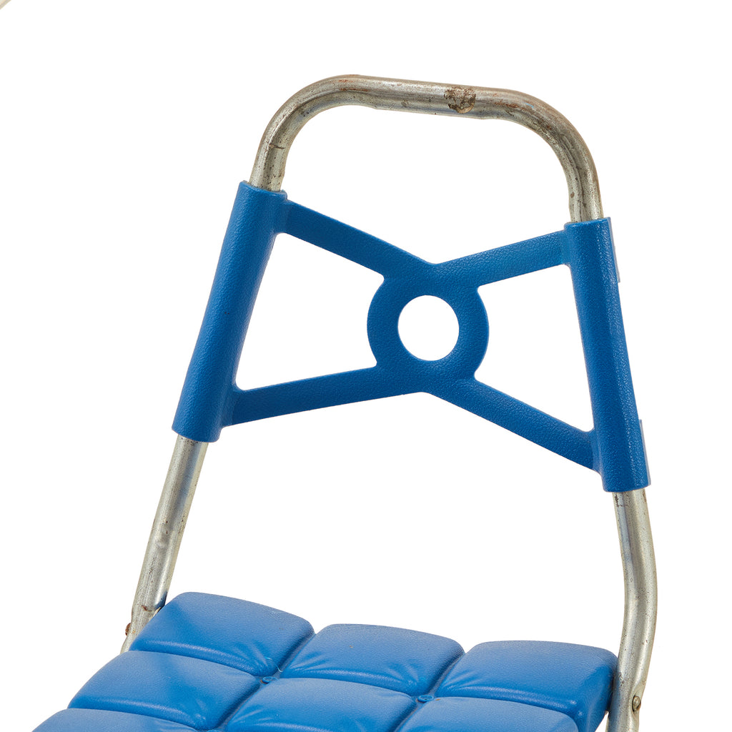 Blue & Aluminum Kids Size Folding Chair
