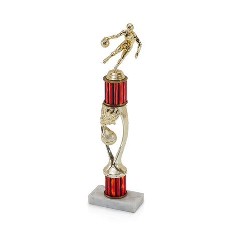 Brass Basketball Trophy with Marble Base