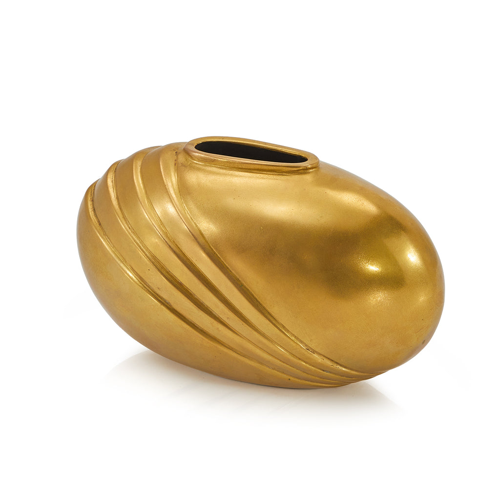 Wide Gold Vase with Ripples (A+D)