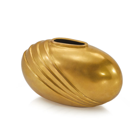Wide Gold Vase with Ripples (A+D)