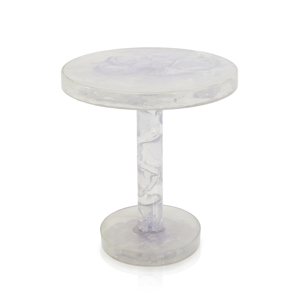 Wavy Ice Pedestal Side Table