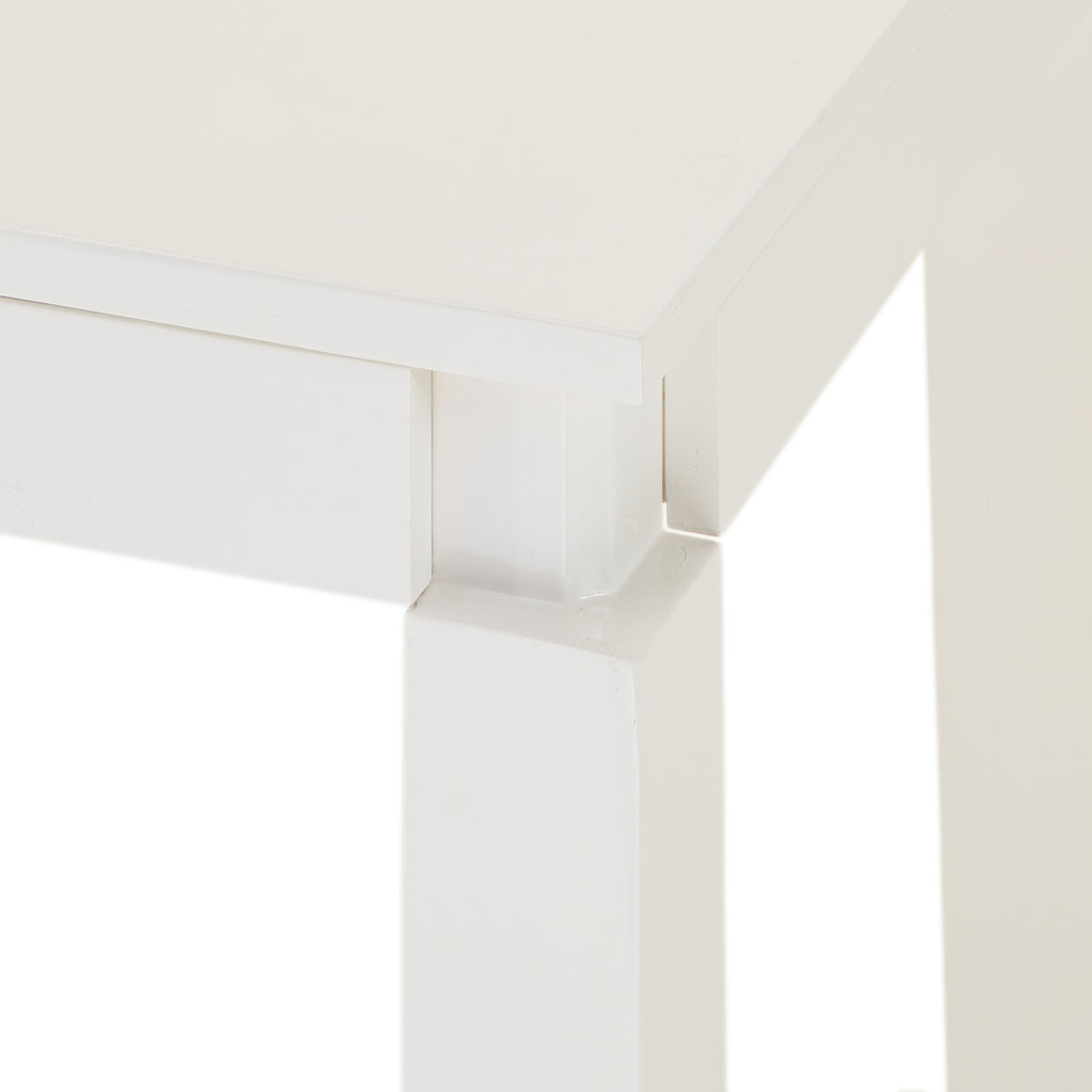 White Cut-out Corners Table Desk