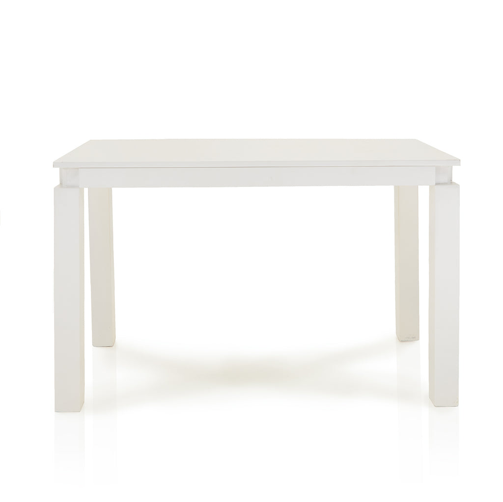 White Cut-out Corners Table Desk