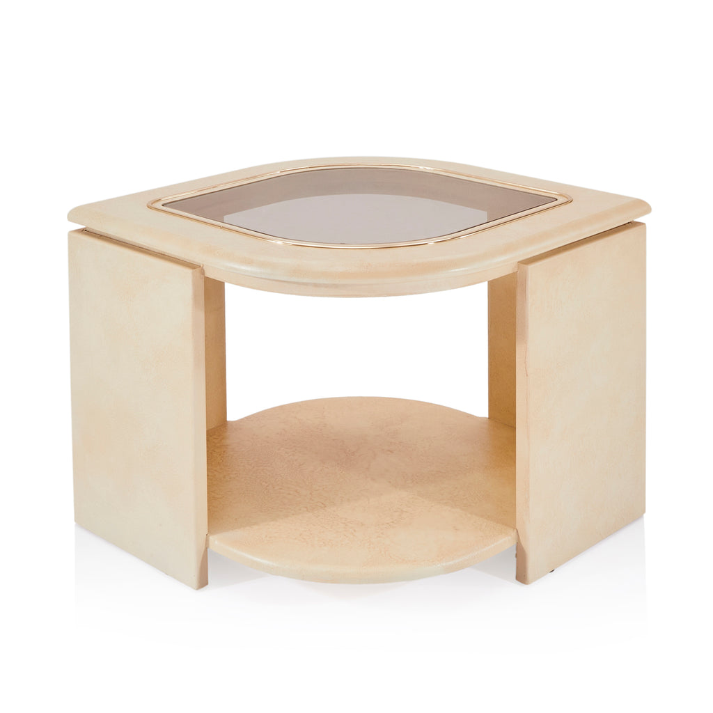 Curved Cream Side Table