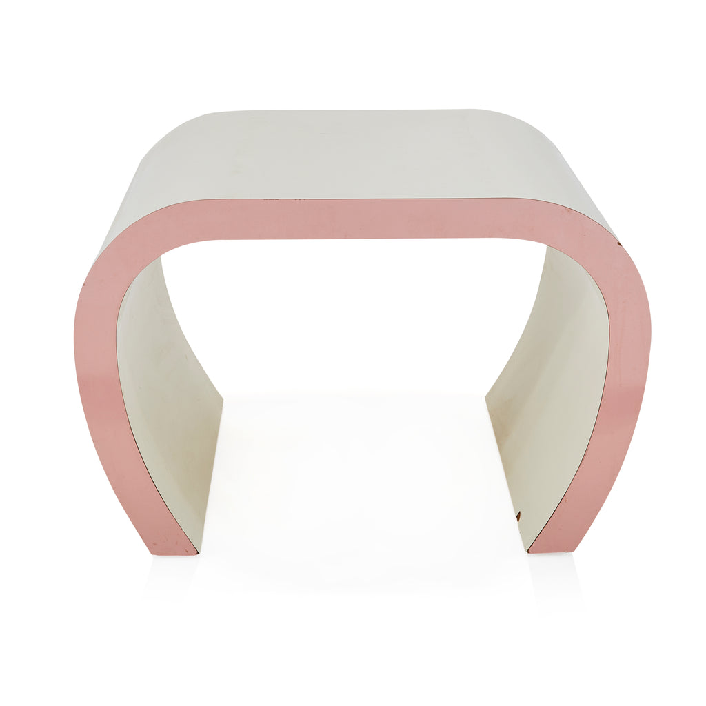 White & Pink Curved Side Table