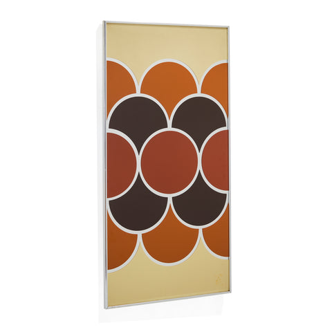 Orange & Brown Op Art Design Mirror