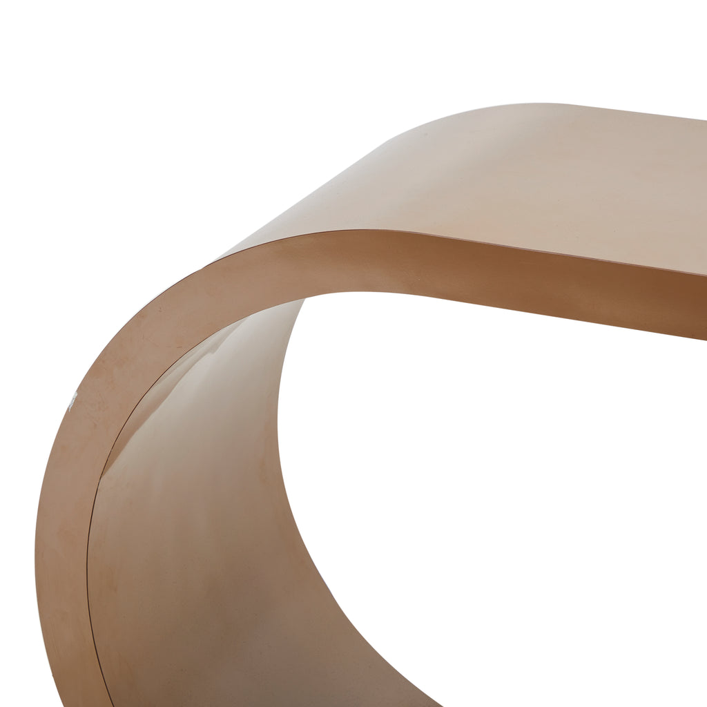 Brown Modern Curved Console Table