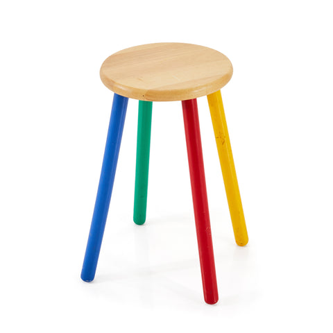 Tall Primary Colors Wood Stool