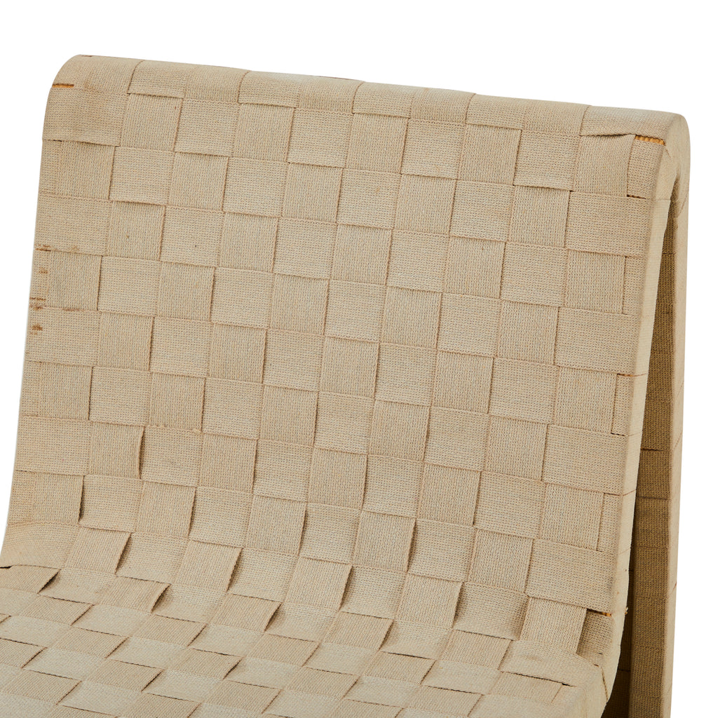 Modern Woven Tan Outdoor Armless Lounge Chair