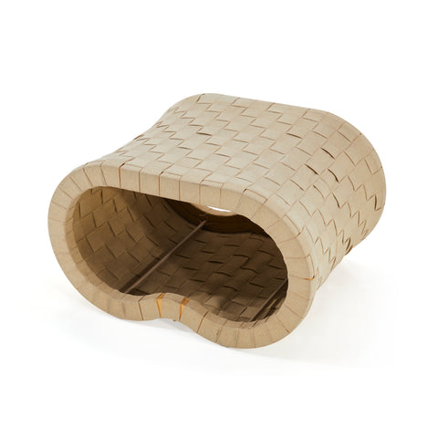 Tan Modern Woven Outdoor Ottoman