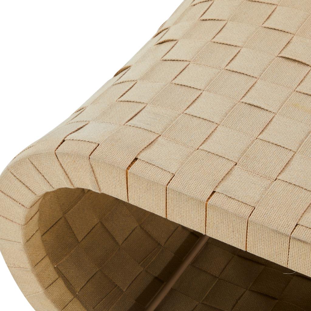 Tan Modern Woven Outdoor Ottoman