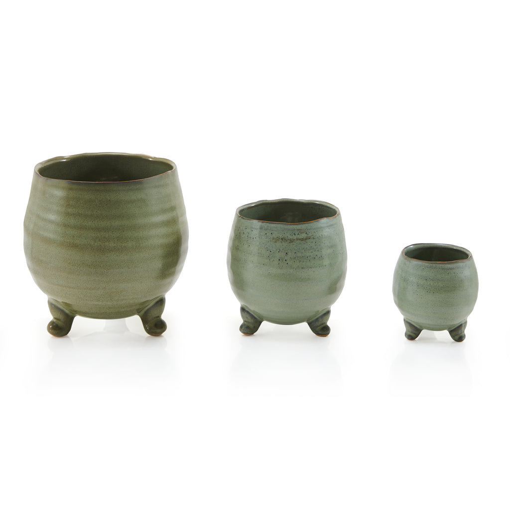 Green Small Ceramic Planter (A+D)