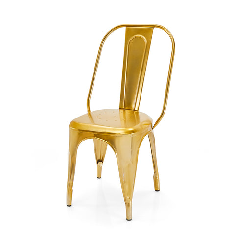 Gold Tolix Metal Cafe Chair