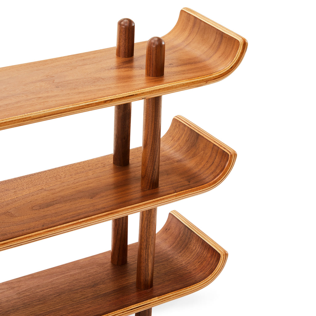 Natural Wood 3-Tier Curved Shelf