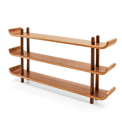 Natural Wood 3-Tier Curved Shelf