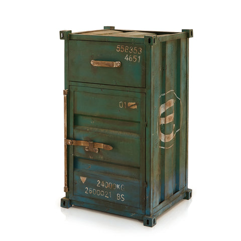 Green Metal Industrial Crate Cabinet