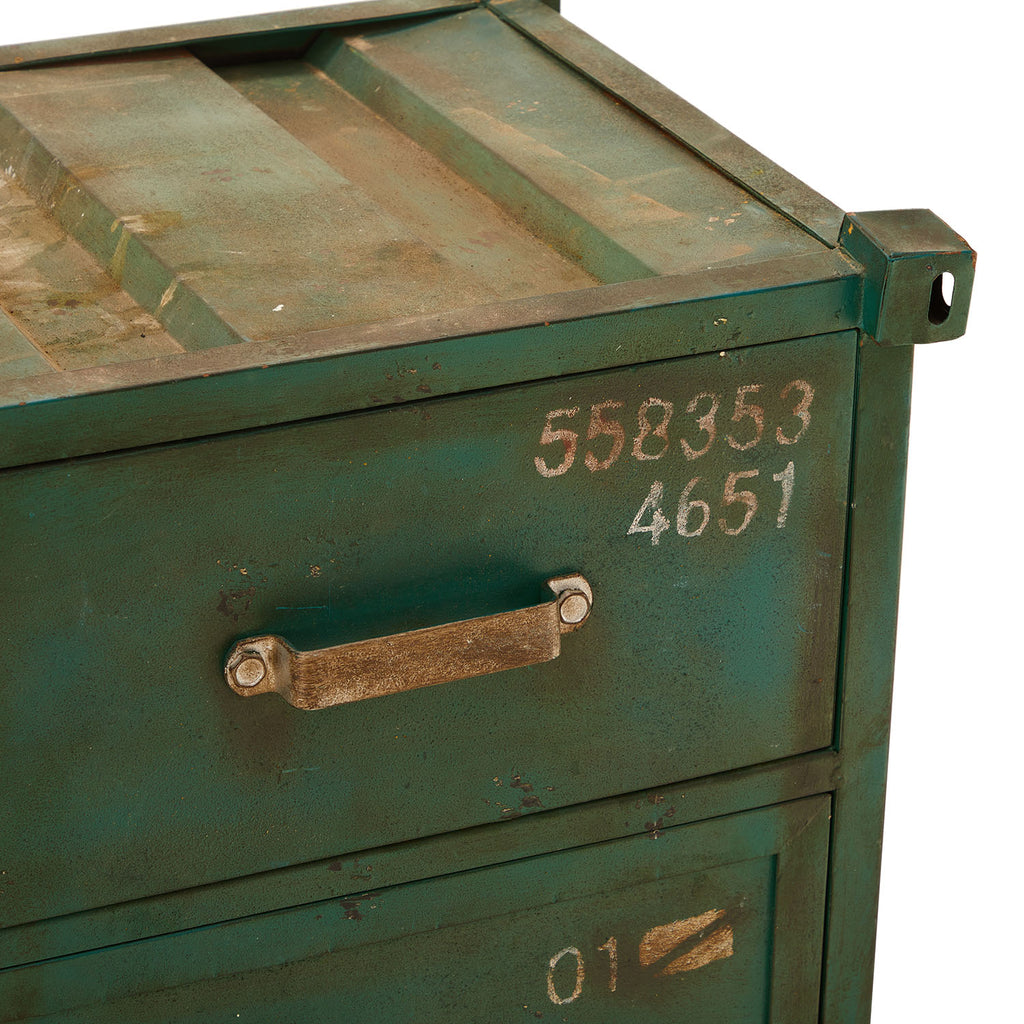 Green Metal Industrial Crate Cabinet