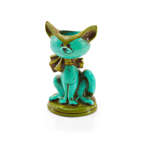 Blue Ceramic Cat Candle Holder (A+D)