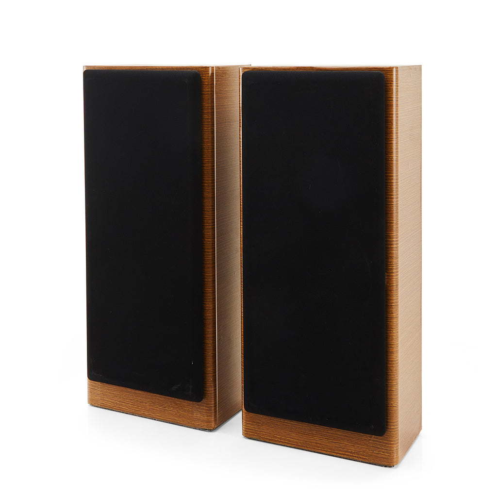 Pair of Striped Wood Grain Speakers