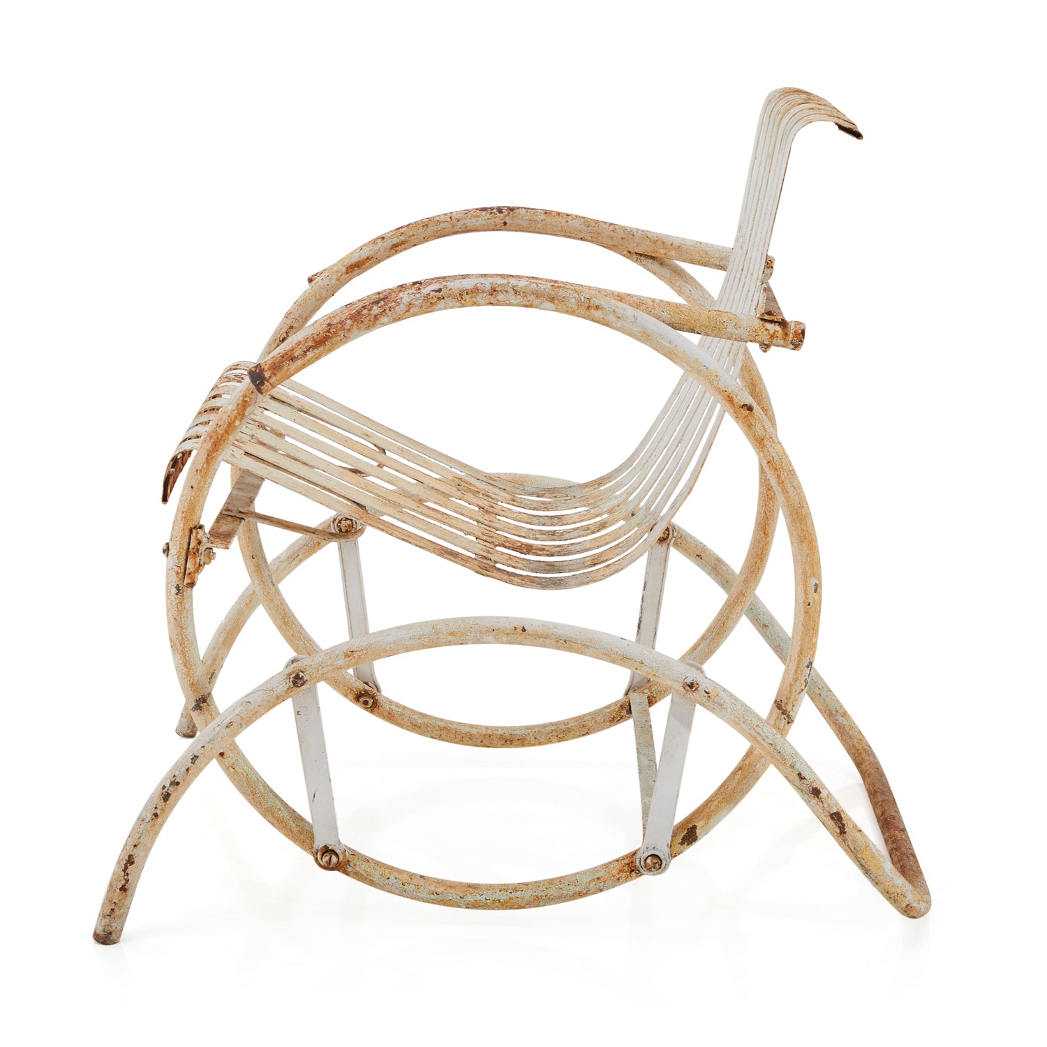 Rustic Metal Outdoor Rocking Chair - Gil & Roy Props