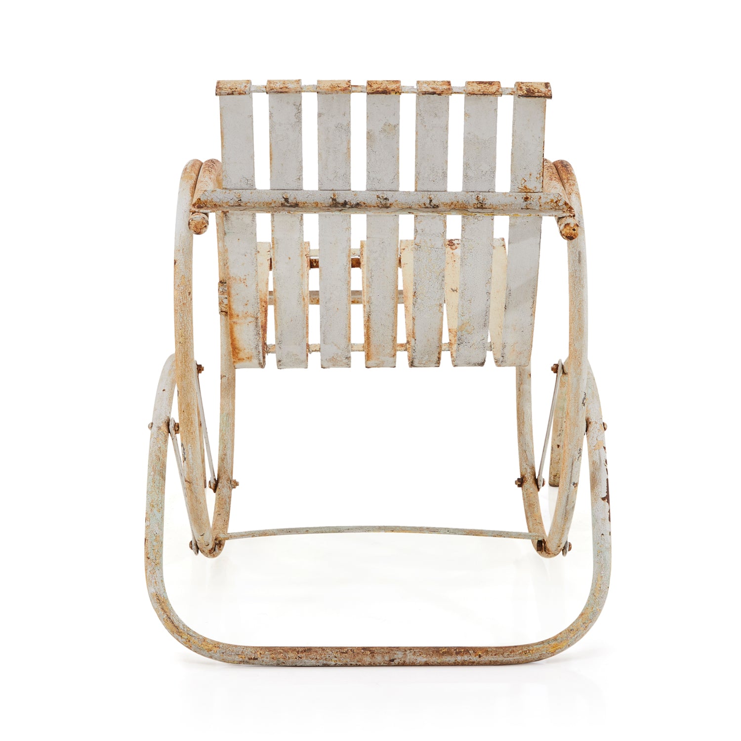 Rustic Metal Outdoor Rocking Chair - Gil & Roy Props