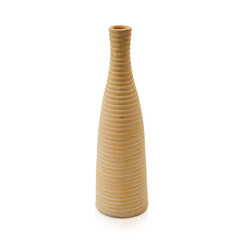 Tall Tan Thin Coil Vase (A+D)