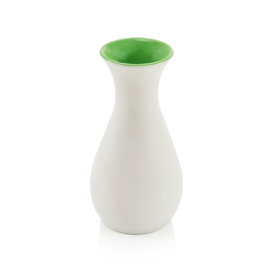 White Vase with Green Interior (A+D)