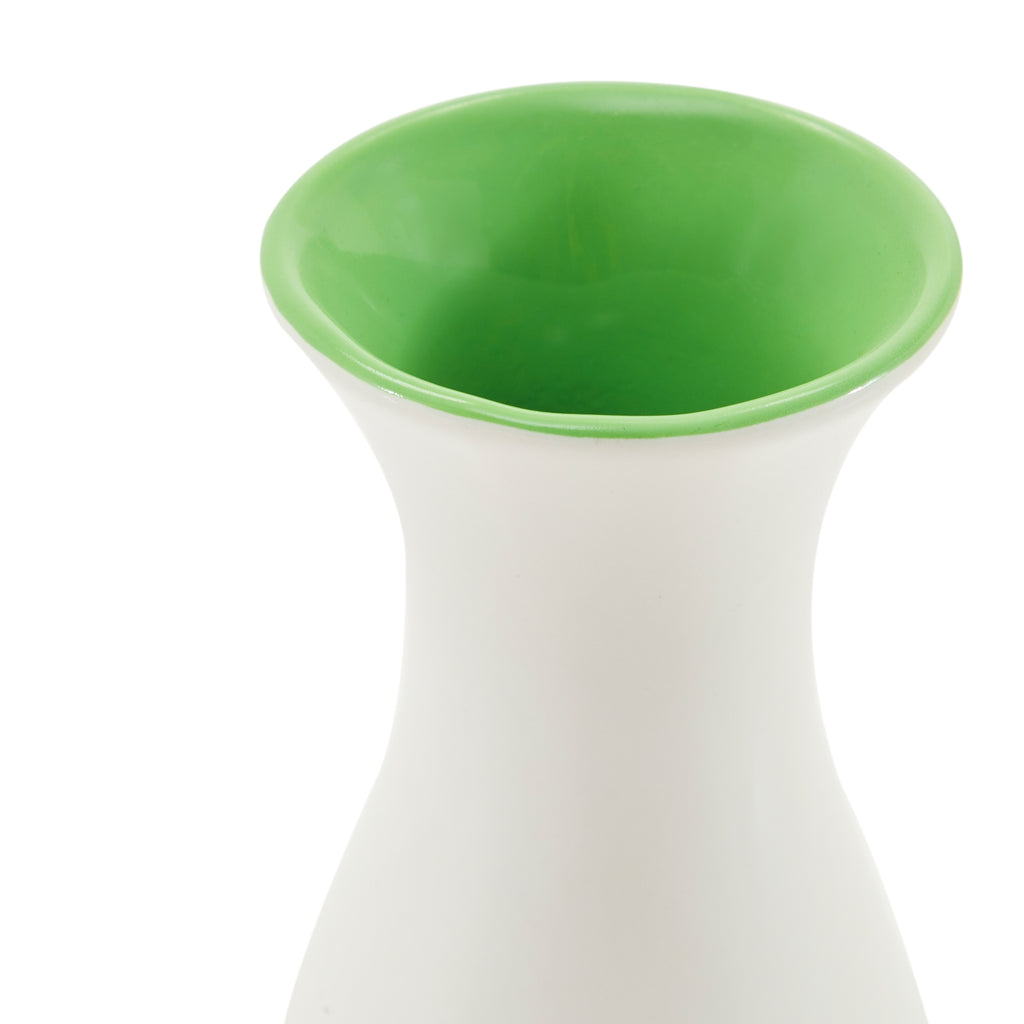 White Vase with Green Interior (A+D)