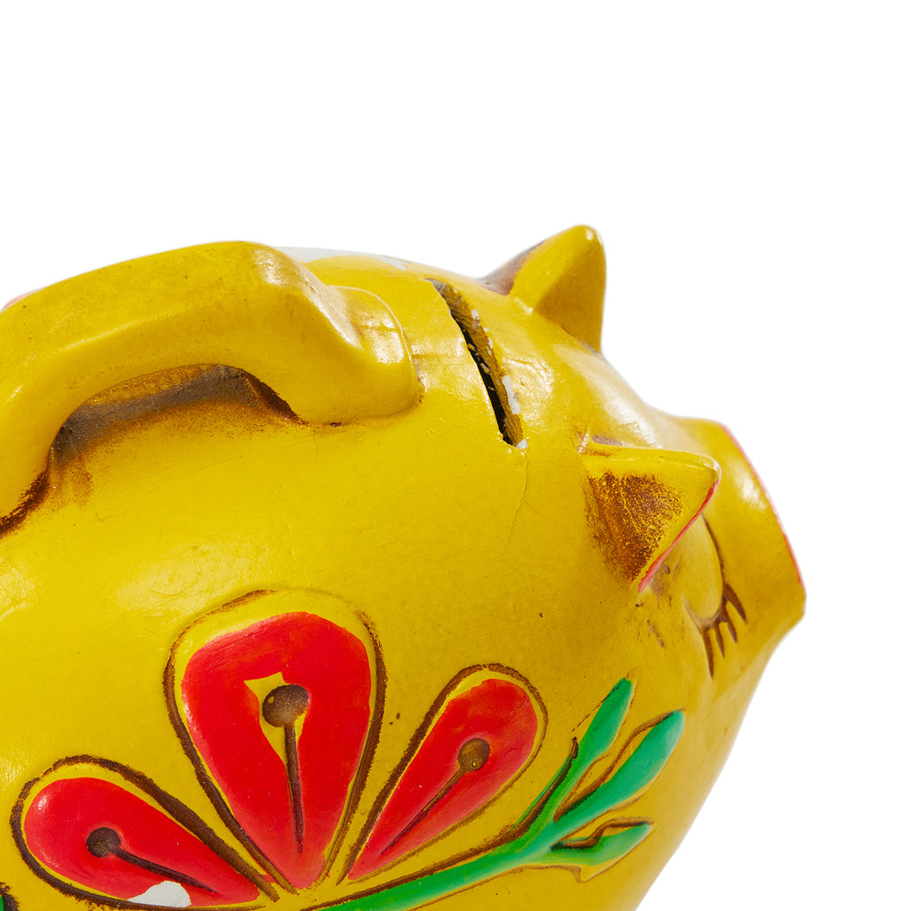 Yellow Ceramic Piggy Bank (A+D)