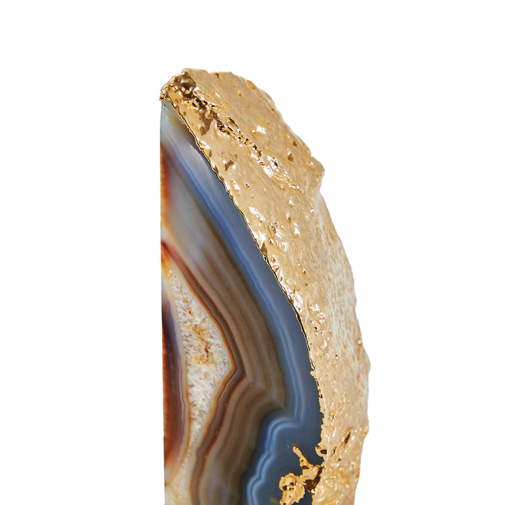 Gold Coated Multicolored Geode Bookends (A+D)