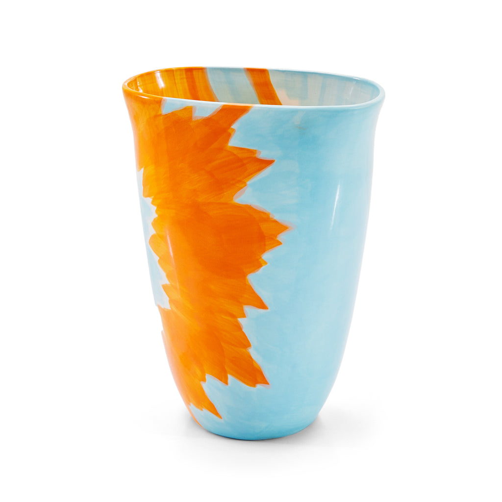 Blue & Orange Ceramic Vase (A+D)