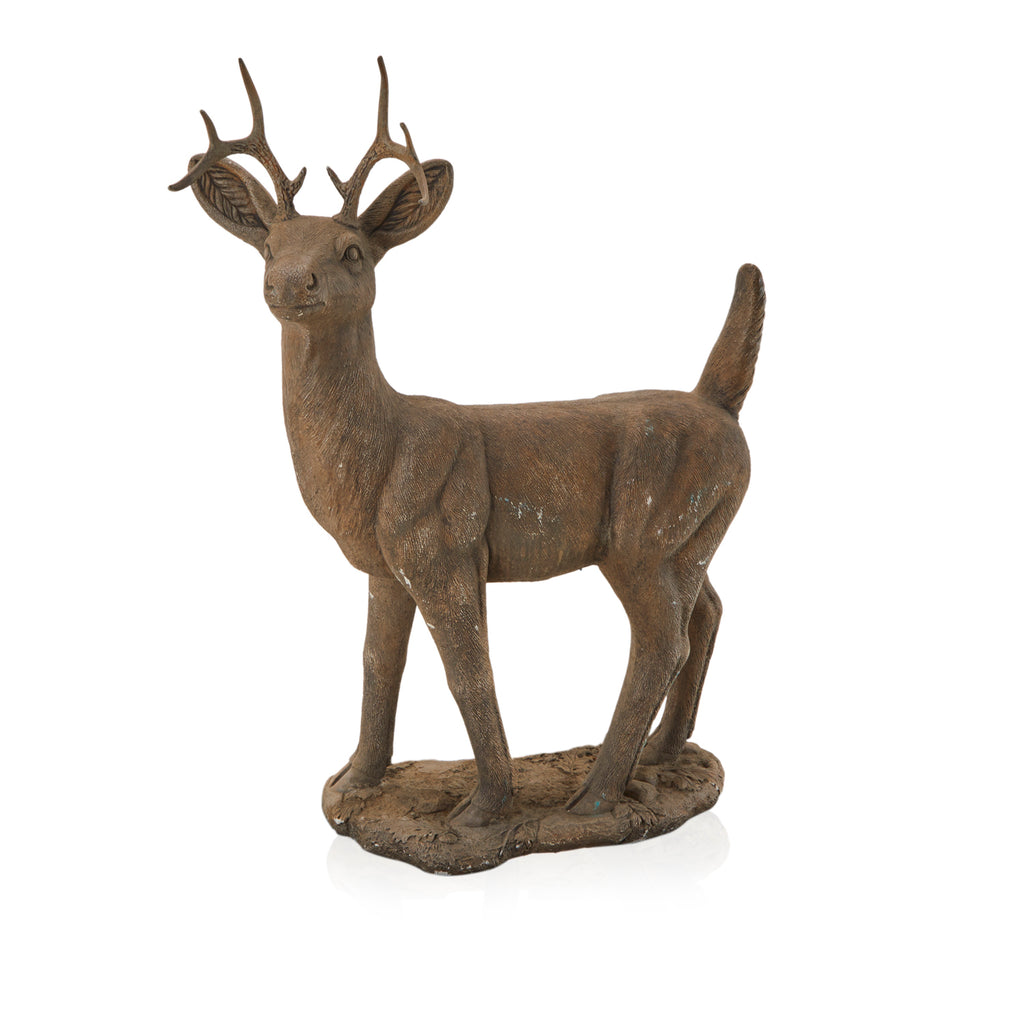 Bronze Metal Standing Deer Sculpture