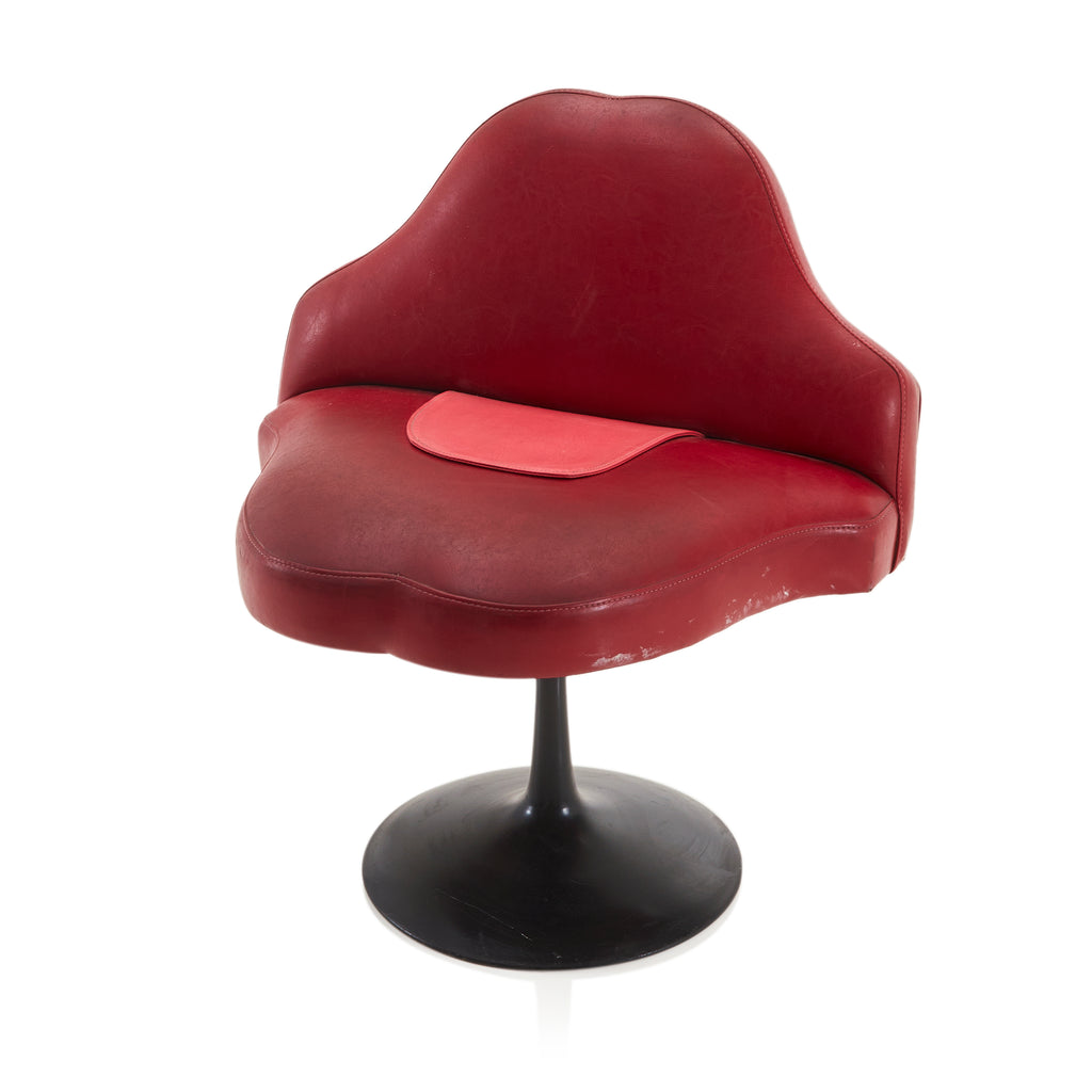 Red Leather Lips Chair With Black Base