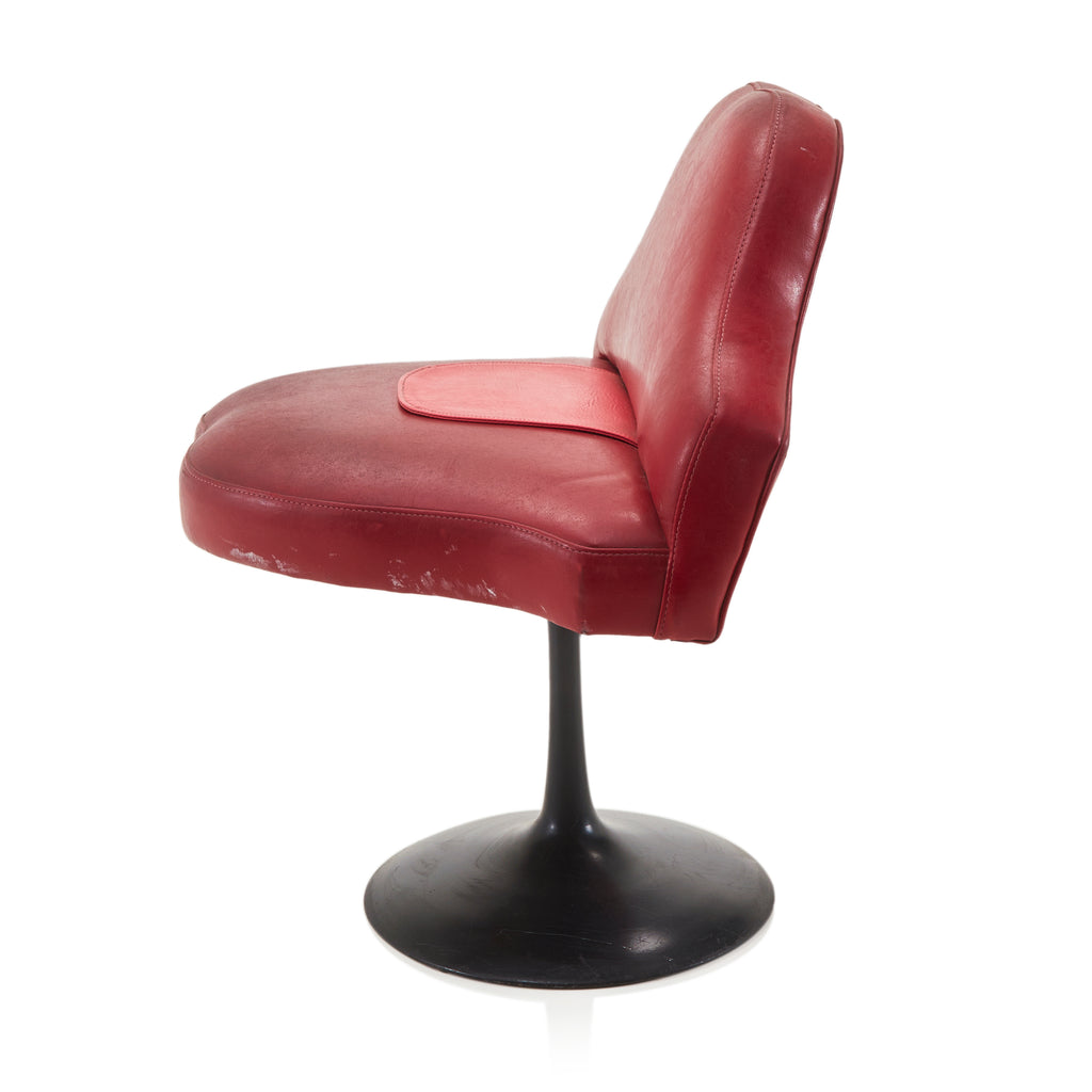 Red Leather Lips Chair With Black Base