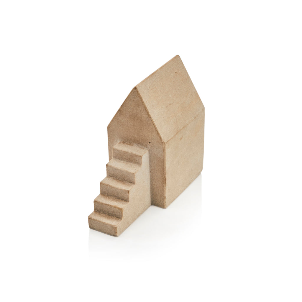 Off-White Stone House with Stairs (A+D)