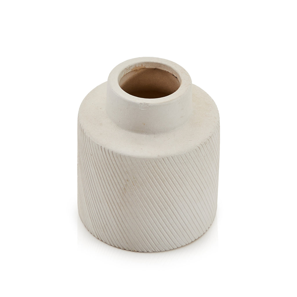 White Short Matte Ceramic Vase (A+D)