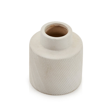 White Short Matte Ceramic Vase (A+D)