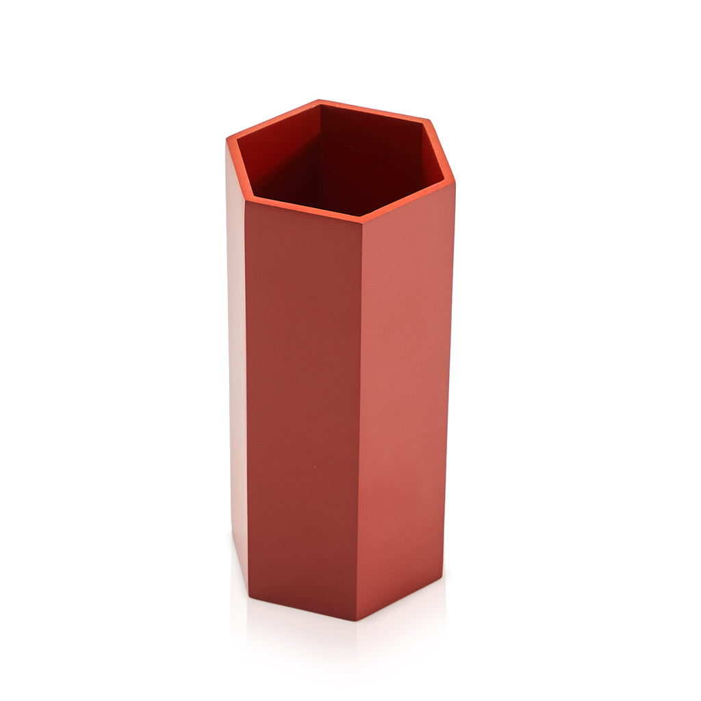 Red Hexagonal Vase (A+D)