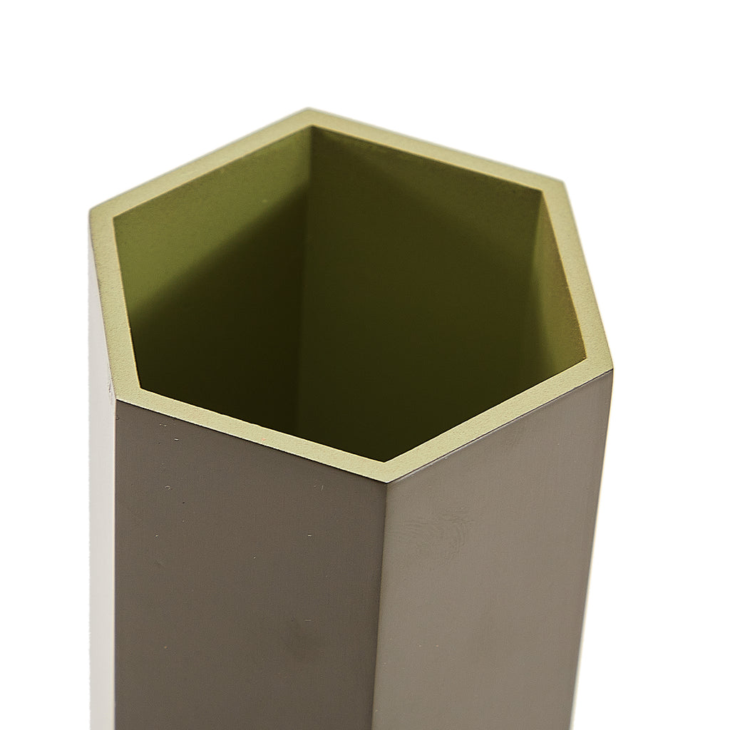 Green Hexagonal Vase (A+D)