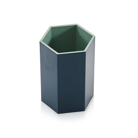 Blue Short Hexagonal Vase (A+D)