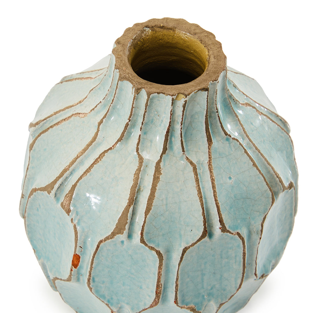 Blue Honeycomb Short Vase (A+D)