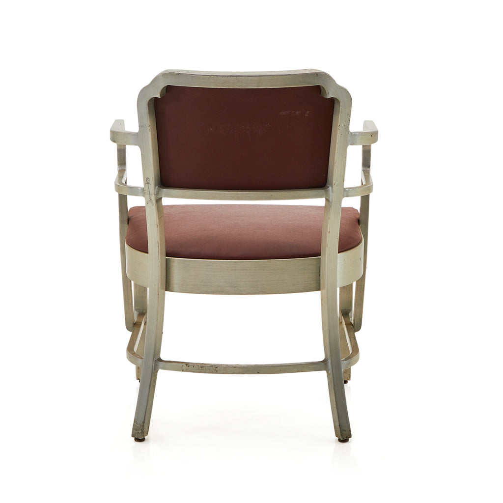 Red & Silver Dining Arm Chair