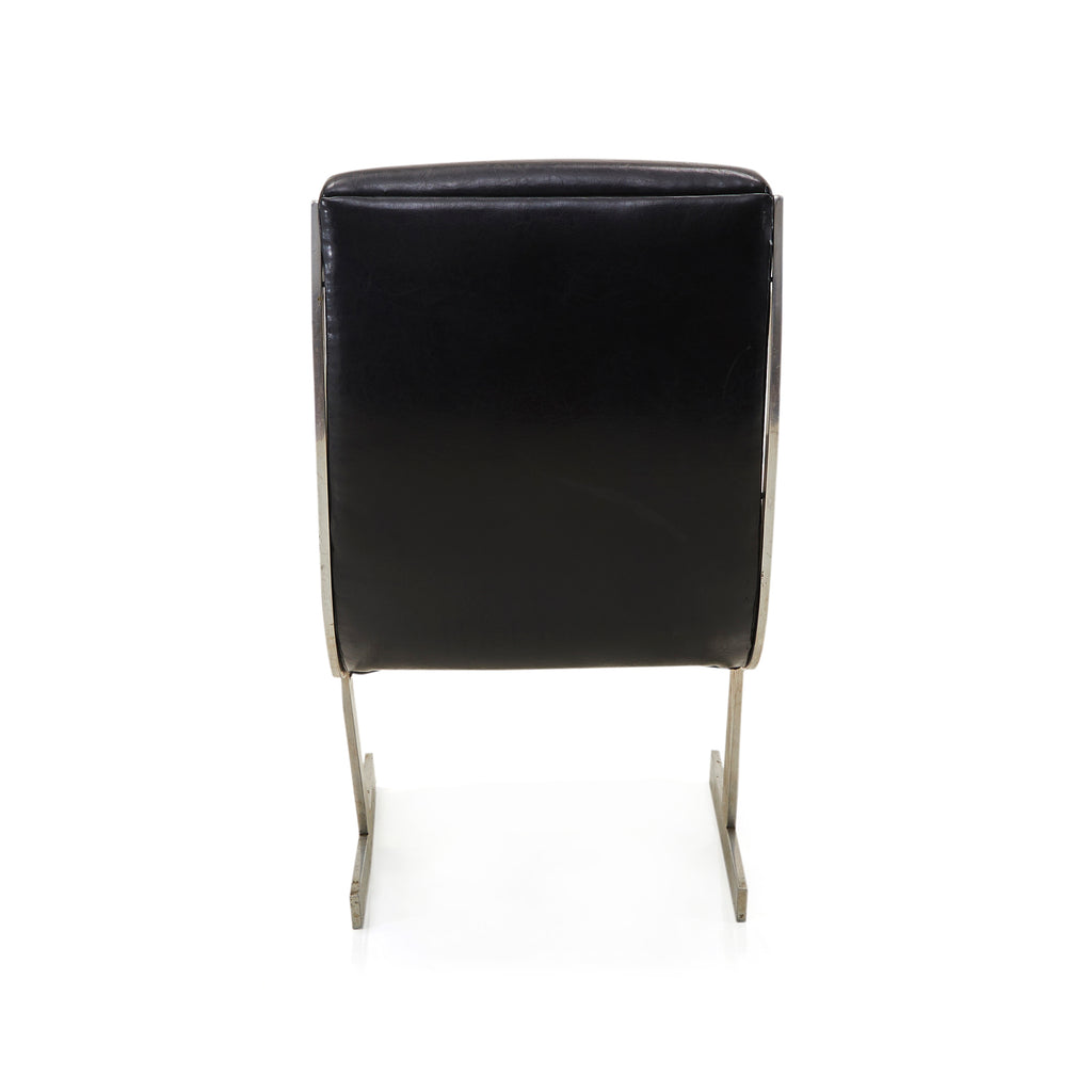 Black High Back Leisure Chair with Steel Siding