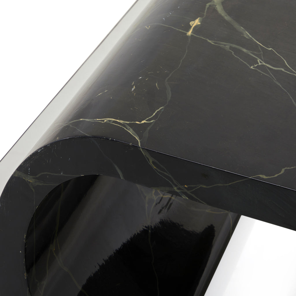 Black Marble Curved Coffee Table