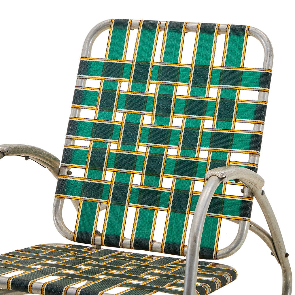 Green Rocking Chair with Metal Frame