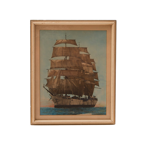 0098 (A+D) Antique Clipper Ship Painting