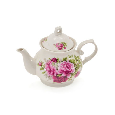 White & Floral Teapot