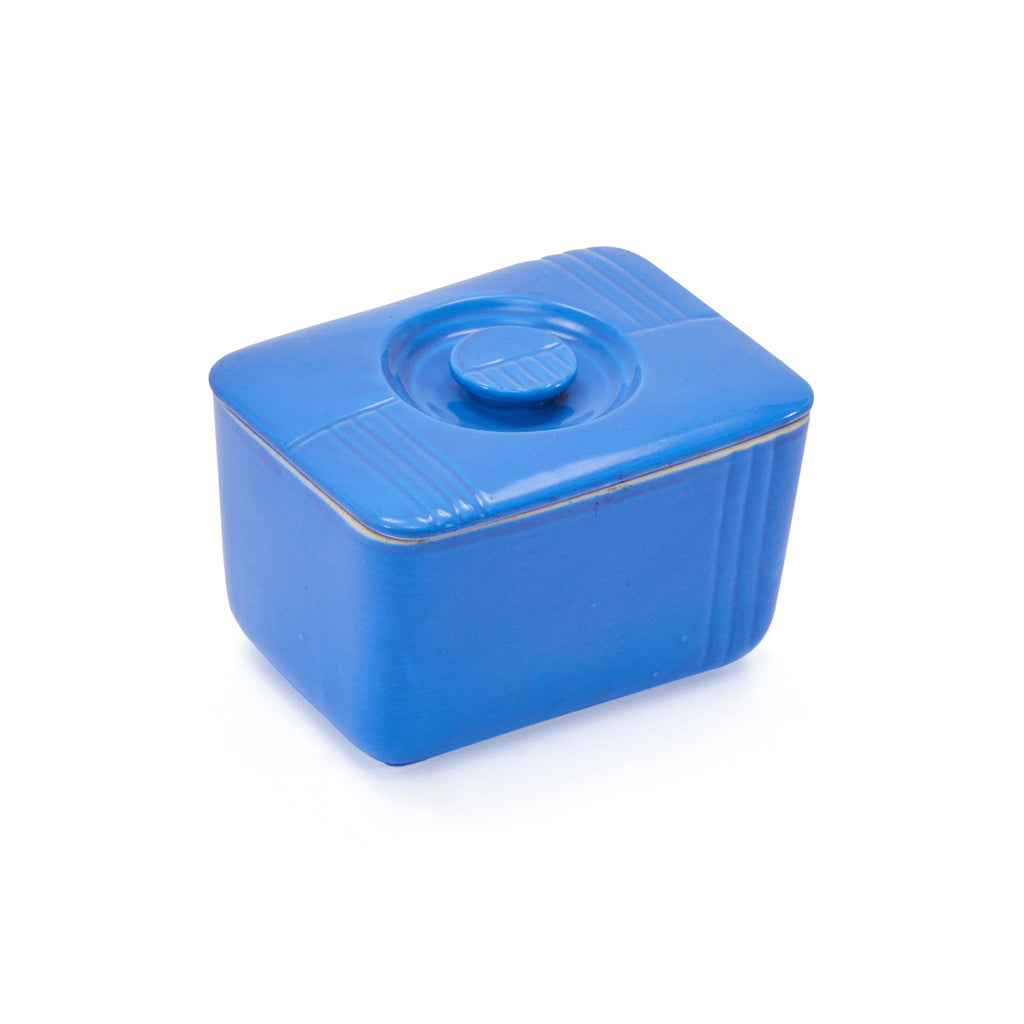 Blue Ceramic Rectangular Jar